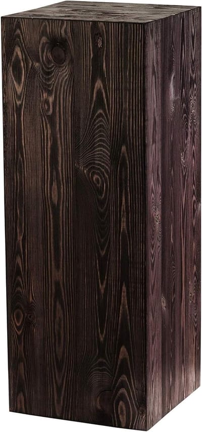 Houten Zuil - Boomstam Decoratie - Decoratie Plaatsen - Handgemaakt Rustiek Design - 80x30x30 cm - Zwart