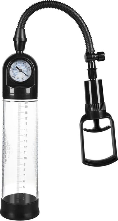 Bossoftoys - Sterke Penis Pomp met spannings meter - Zware handgrip  - Penis stimulator - 32 cm  Penis pump - 60-00011 - gave Cadeaubox - Pompen maar!!