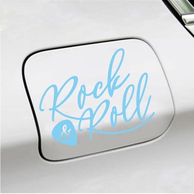 Bumpersticker - Rock & Roll - 11,4 X 14,8 - Licht Blauw