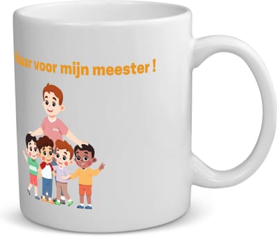 Akyol - dankbaar voor mijn meester koffiemok - theemok - Meester - leraar - verjaardag - cadeautje voor meester - meester artikelen - kado - geschenk - gift - verjaardagscadeau - meesterdag - 350 ML inhoud