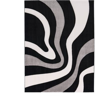 Modern tapijt Diamora zwart 60x110 cm