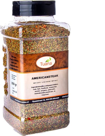 Tuana Kruiden - American Steak Kruidenmix - Strooibus 350 Gram - Tuanashop - GP-A-0004
