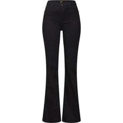 LEE - W32 X L31 - BREESE BLACK RINSE FLARE JEANS-DAMES