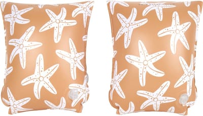 Swim Essentials - Zwembandjes met zeesterprint - Zwemvleugels - 15-30 kg - 2-6 jaar - PVC -Bruin/wit