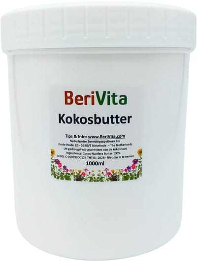 Kokosbutter 1 Liter Pot - Kokos Butter voor Huid en Haar 1000ml - Puur en Onbewerkt
