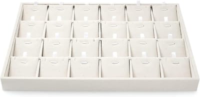 Sieraden Lade - Opberger Organizer - Sieraden Opbergen - Stapelbaar Ontwerp - 24 Vakken - Beige