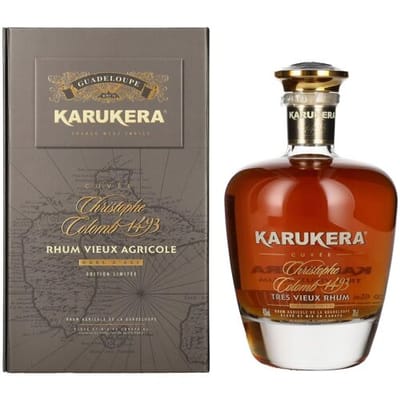 Rum Karukera Karukera Cuvée Christophe Colomb 1493 Tres Vieux Rhum Hors d´Age 45% Vol. 0,7l in geschenkverpakking