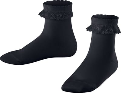 FALKE Romantic Lace eenkleurig katoen sokken kinderen blauw - maat 23-26