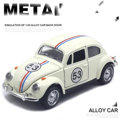 1:32 Kever Klassiek Legering Auto Model Simulatie Geluid En Licht Pull Back Speelgoedauto Jongens Verzameling Decoratie Cadeau gray