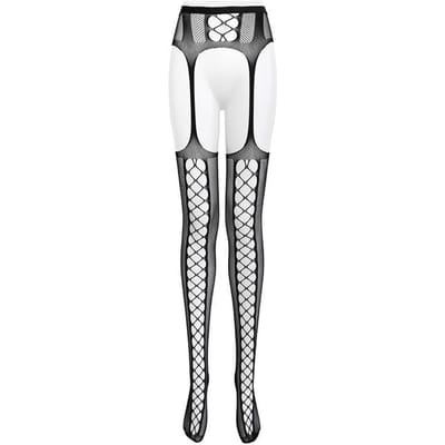 Sexy Dameskousen Holle Eendelige Mode Zwarte Panty Kousen Leggings Donkere Lolita Panty Kousen Jarretel Sokken Crotehless Visnet One Size gray