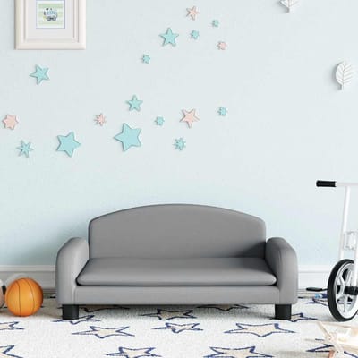 vidaXL - Kinderbank - 70x45x30 - cm - stof - lichtgrijs