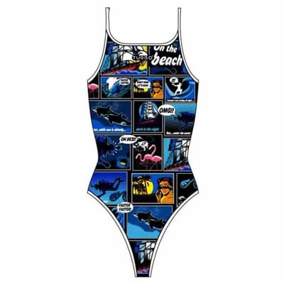 Turbo New Comic Zwemkleding Blauw XL Vrouw