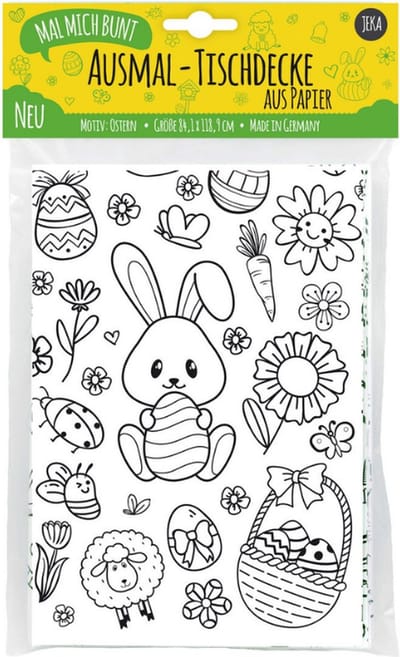 Kleurbaar tafelkleed - XL kleurpaat - inkleurbaar tafelkleed Pasen - Happy Easter - creatief kinderen - tekenen Pasen