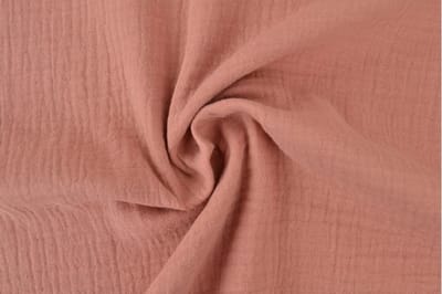 10 meter mousseline stof - Oud roze - 135cm breed
