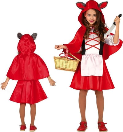 Fiestas Guirca - Wolf Riding Hood meisje (7-9 jaar) - Carnavalskleding - Carnaval - carnavalskleding 2027 - Carnaval kostuum