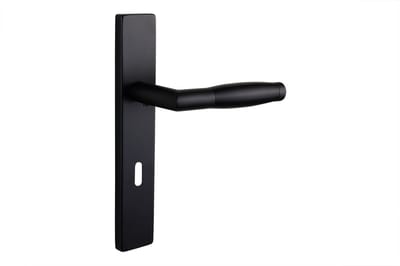 Lavuzo deurkruk Ascoli Zwart met rechthoekig schild SL72 | Per set
