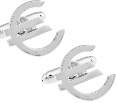 Amanto Manchetknopen Arluc - 316L Staal - Munt - Euro - 16x17mm