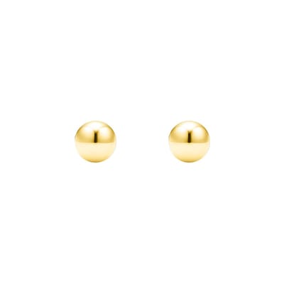 Goudkleurig Ball Oorbellen - Zilveren Ball Oorstekers - Silver Ball Earrings - 4mm