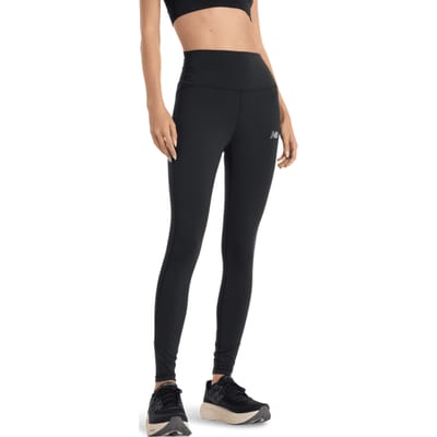 New Balance High Rise Legging Leggings Dames - Zwart - Maat L - Poly Jersey