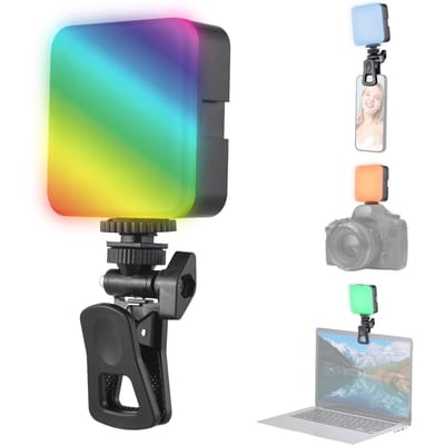 Zaklamp RGB Video Licht LED Vullicht 3200K-6500K Dimbaar Videoconferentie Licht voor Computer