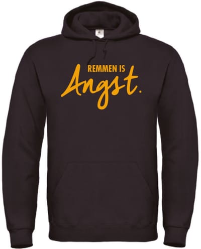 Remmen is angst wintersport hoodie zwart 3XL - okergeel - soBAD. | Foute apres ski outfit | kleding | verkleedkleren | wintersporttruien | wintersport dames en heren