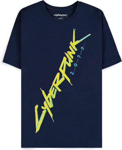 Cyberpunk 2077 - Logo Heren T-shirt - S - Blauw