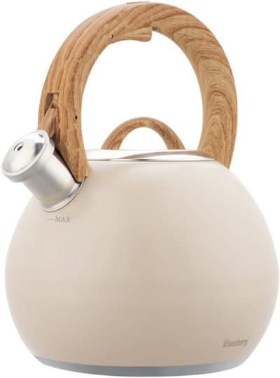 Waterkoker 3 Liter - Theepot Fornuis - Snel Water Koken - Inductie Geschikt - 18x25x21 cm - Beige