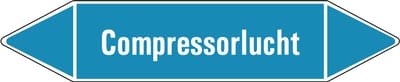 Compressorlucht leidingmarkering op vel 126 x 26 mm - 5 per vel