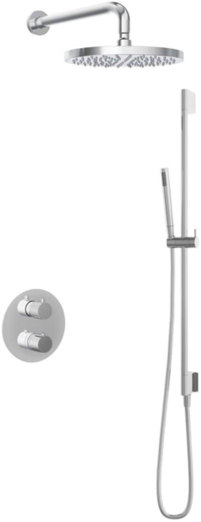 Hotbath Buddy - Inbouw Regendoucheset - Thermostatisch - Wandarm 35 cm - Hoofddouche 300 mm - Staafhanddouche - Glijstang 900 mm - met 2-Weg Stop-Omstel - Waterbesparend - V01