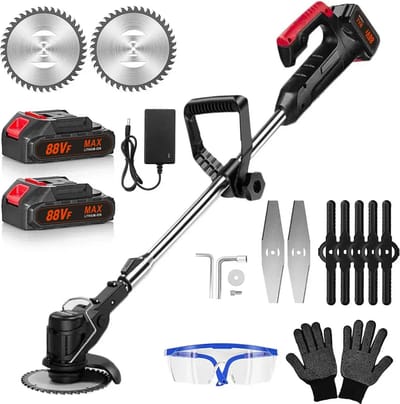 Grastrimmer - Grastrimmer Accu - Kantenmaaier & Bosmaaier Met 2x21V Accu + 180° trimhoek, Elektrische Bosmaaier Met Dubbele Handgreep & Veiligheidsvergrendeling - Multifunctioneel Voor Tuin & Park