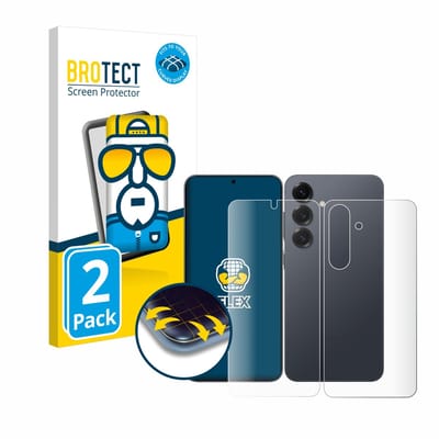 BROTECT - Screenprotector voor Samsung Galaxy S25 Enterprise Edition (Voor+Achter) - Folie Beschermfolie transparant volledig dekking - 2 Stuks