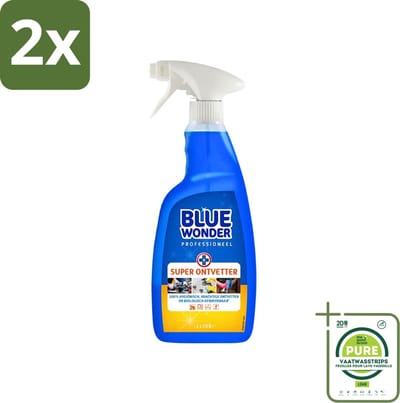 Blue Wonder Professionele Superontvetter Spray 1 liter - Voordeelverpakking - 2 stuks - Superontvetter - Ontvetter spray