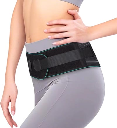 Rugbrace voor lage rugpijn - Verstelbare lendensteun riem - Houdingscorrector - Voor een betere houding tijdens de training, Geschikt voor Ischias en Hernia - Zwart - Maat S