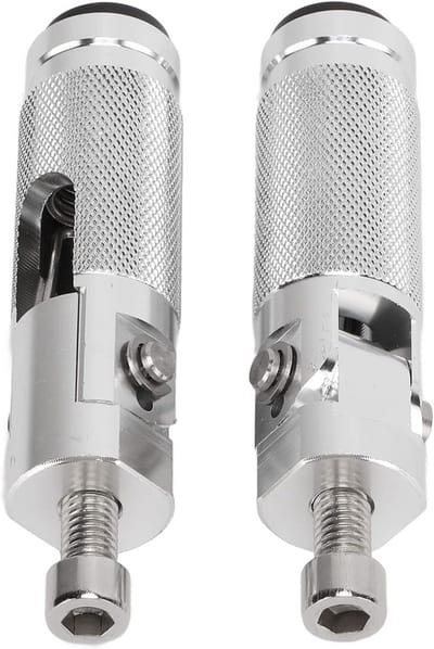 Motor Voetsteunen - Motor Pedaal - Motor Rijden - CNC Aluminium - 2 Stuks - Zilver