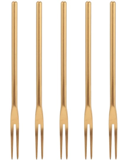BRENZOOS- Fruitvorken 5 Stuks - Roestvrij Staal - Cocktail Vorken - Tasting Vorken - Appetizer Vorken - Lichtgewicht 13cm - Appetizerforks