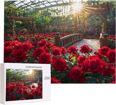 Legpuzzel - Jigsaw puzzel - Ontspannend tijdverdrijf - Natuurlijk hout materiaal - 1500 stukjes - Roze tuin
