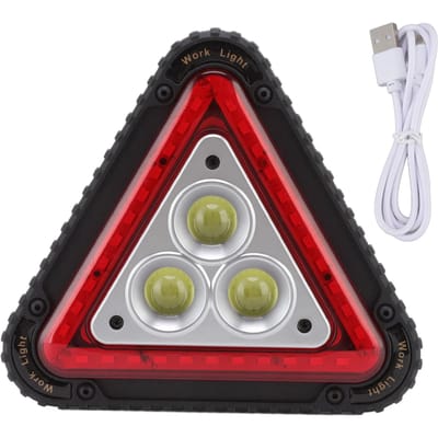 Lampe de travail COB Triangle Multifonctionnelle Avertissement Rouge Projecteur Recharge USB Réparation Automobile gray
