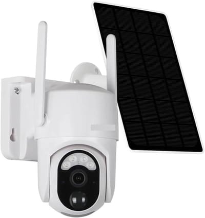 Beveiligingscamera Buiten - Draadloze Camera Nachtzicht - Huisbeveiliging - Zonnepaneel Opladen - 4MP HD - One Color