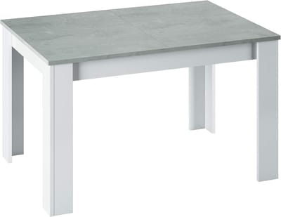 Uittrektafel Set 90x140/190 cm Wit/Beton - Ideaal voor Elk Interieur