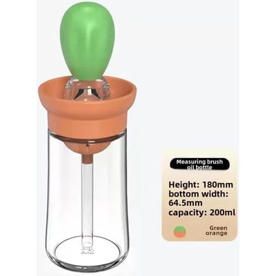 Bouteille d'huile de cuisine, brosse en Silicone, compte-gouttes pour Barbecue, bouteille distributrice d'huile d'olive pour la cuisson, accessoires de cuisine pour Barbecue brown
