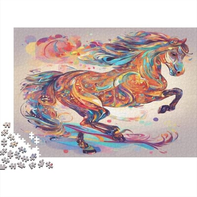 Paarden Puzzel - Legpuzzel Volwassenen - Ontspanning Thuis - Met Bonus Poster - 75 x 50 cm - Multicolor