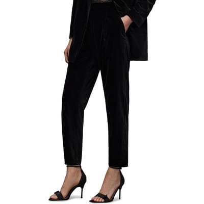 AllSaints Aleida Velvet Trouse Black Size: W29 | Formal pants Outlet | Dames | Zwart