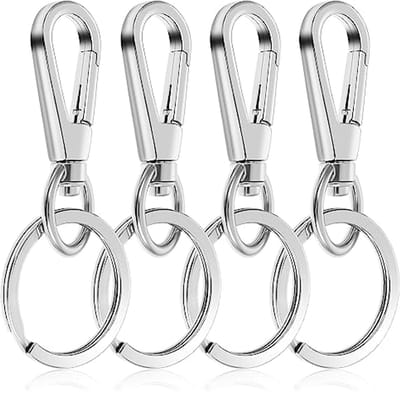 Zware Metalen Karabijnhaak Sleutelhanger Clip - Set van 4 - Snelsluiting Organizer voor Sleutels