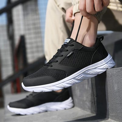 All-Match Mode Effen Kleur Sportschoenen Heren Zomer Mesh Ademend Herenschoenen Trend Nieuwe Sportschoenen Slijtvaste Schoenen 46 gray