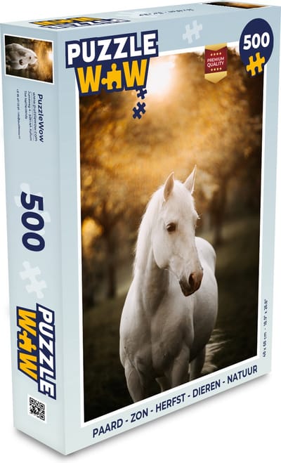 Puzzel Paard - Zon - Herfst - Dieren - Natuur - Legpuzzel - Puzzel 500 stukjes