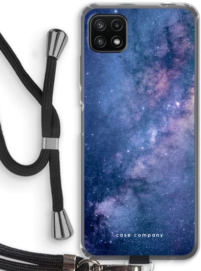 Case Company® - Hoesje met koord geschikt voor Samsung Galaxy A22 5G hoesje met Koord - Nebula - Telefoonhoesje met Zwart Koord - Bescherming aan alle Kanten en Over de Schermrand