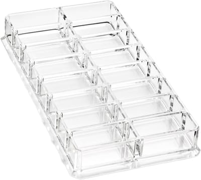 Acryl Oogschaduw Make-Up Organizer, Oogschaduw Container Opbergdoos, Cosmetische Organizer, 16 Roosters, voor Het Opbergen van Oogschaduw en Blush Cosmetica