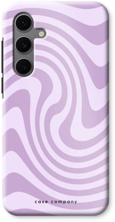 Case Company® - Hoesje geschikt voor Samsung Galaxy S24 FE hoesje - Swirl Paars - Tough Case - Maximale Bescherming alle Kanten en Schermrand