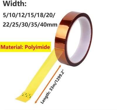 Dailygoods - 35mm x 33m Hittebestendige Polyimide Tape - Voor Elektrisch, 3D-printen, Isolatie
