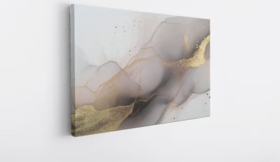 Saammp Canvas Schilderij - Marmer - Grijs - Abstract kunstwerk - 30x20 - Foto op canvas - Wanddecoratie - Muurdecoratie Woonkamer - Slaapkamer decoratie - Canvas Print